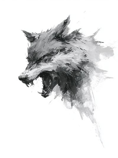 Howling Wolf Ink Poster. poster