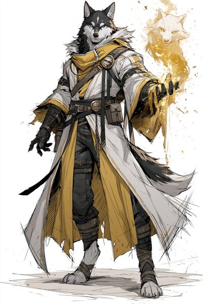 Wolf Mage Digital Art Poster.
