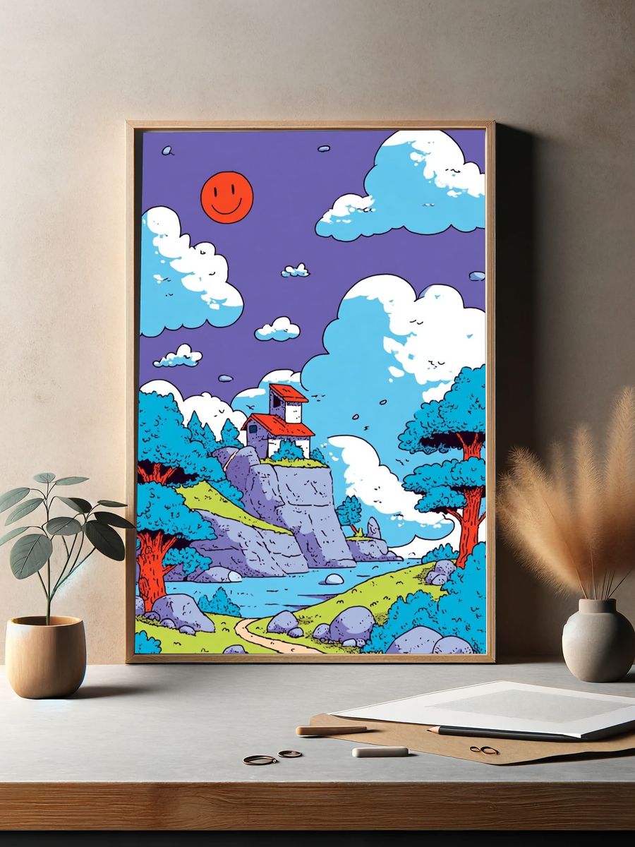 Whimsical Landscape — Illustration Print. — room view 2
