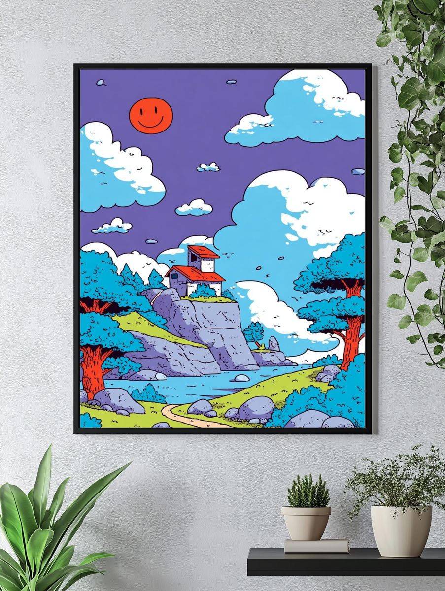Whimsical Landscape — Illustration Print. — room view 4
