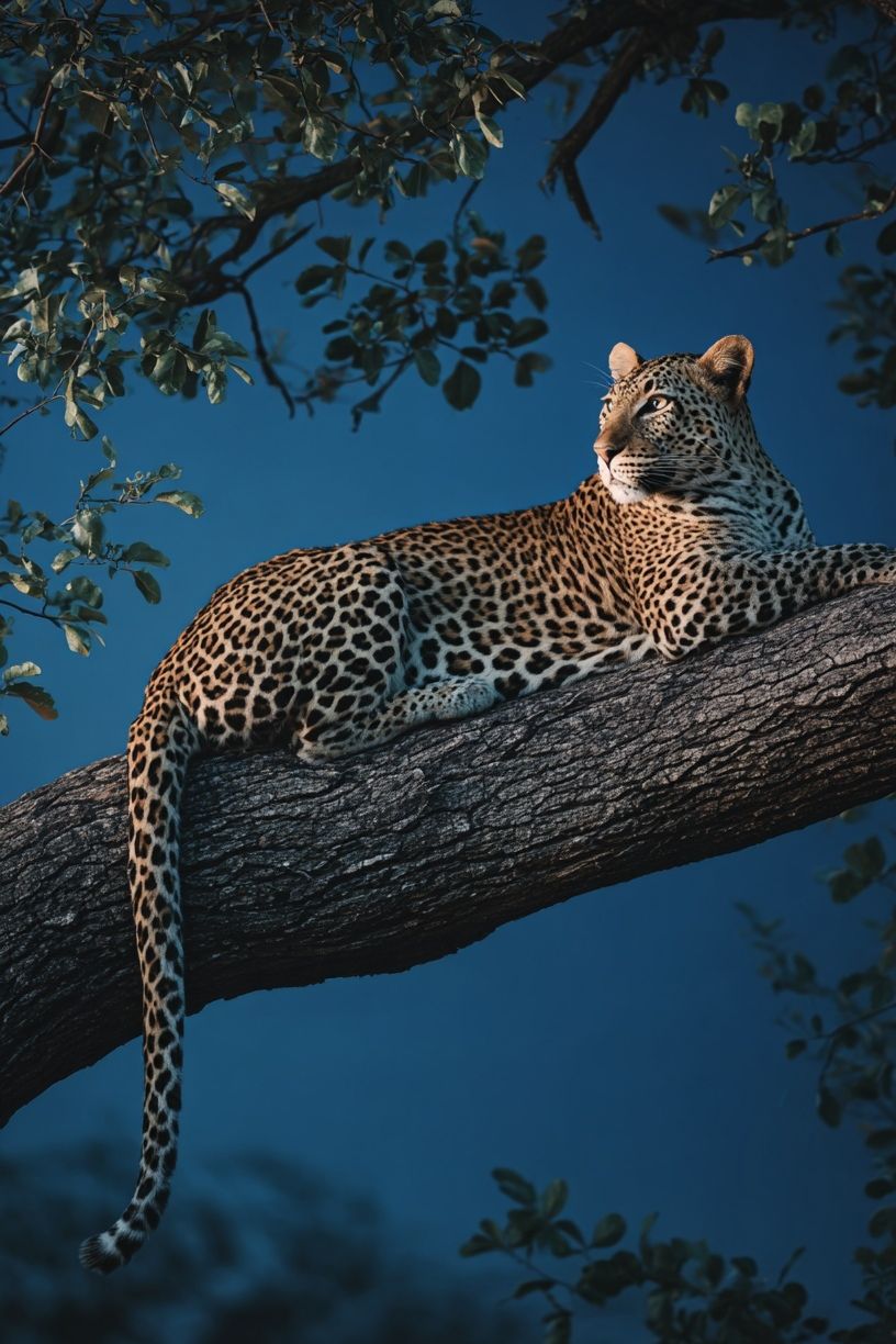 Leopard in Tree — Wildlife Photography Poster. poster detail