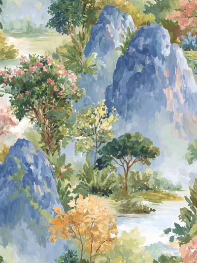 Serene Landscape — Watercolor Print. poster