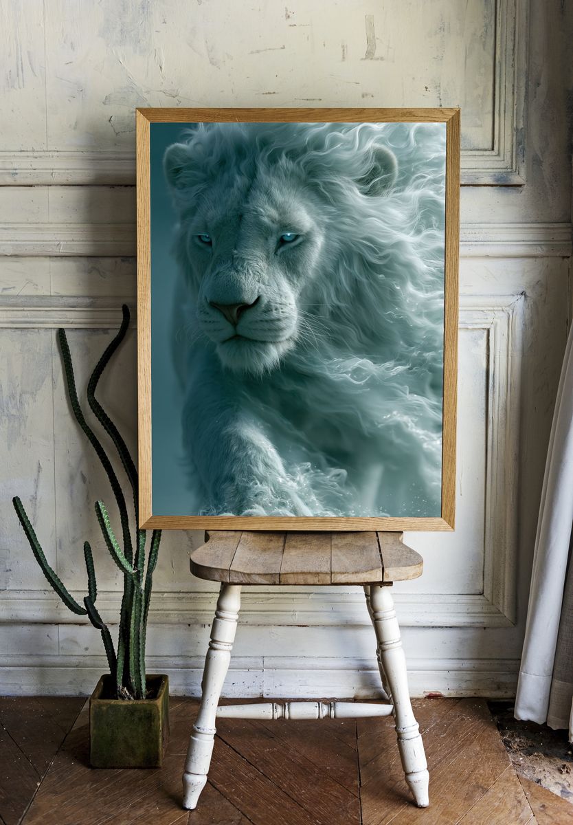 White Lion Portrait Poster. — room view 1