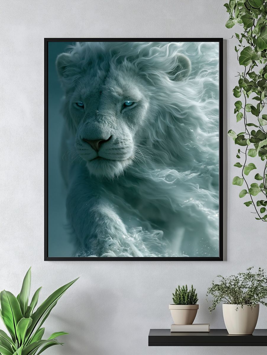 White Lion Portrait Poster. — room view 4