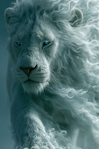 White Lion Portrait Poster.