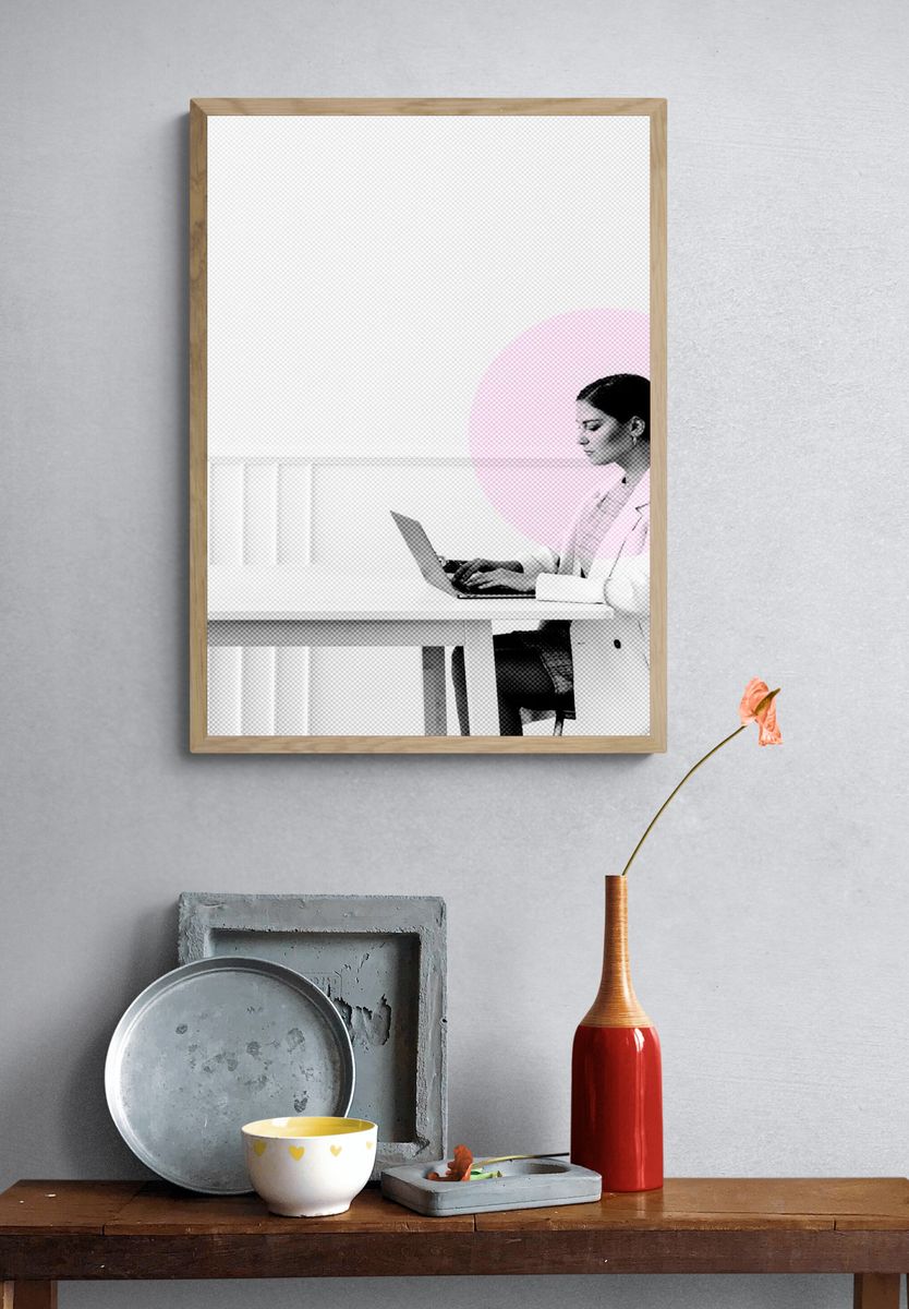 Woman working home coronavirus pandemic. — room view 3