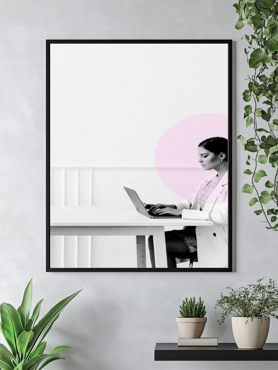 Woman working home coronavirus pandemic. — room view 4