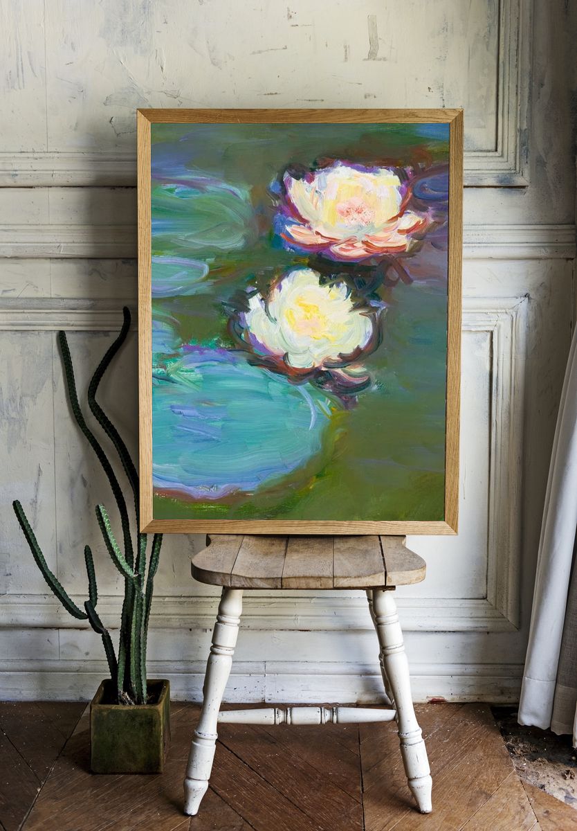Water Lilies — Fine Art Print. — room view 1