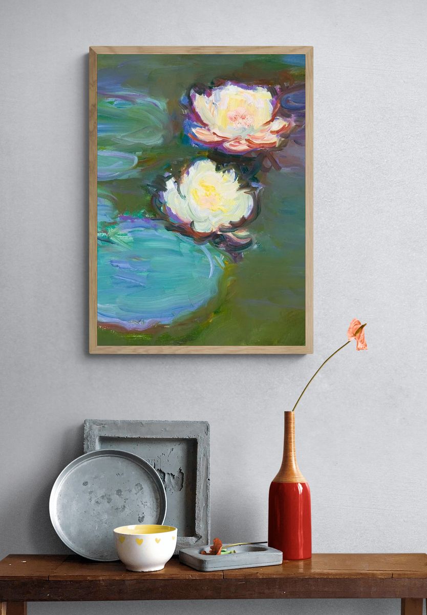 Water Lilies — Fine Art Print. — room view 3