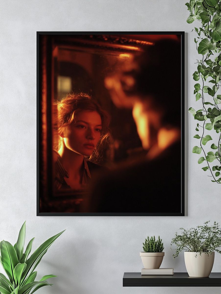 Warm Mirror Portrait Poster. — room view 4