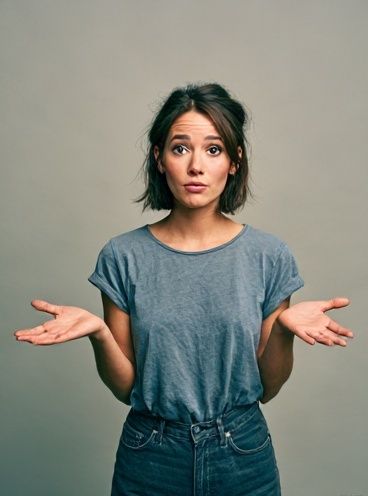 Woman Shrugging Portrait Poster. poster — photography art