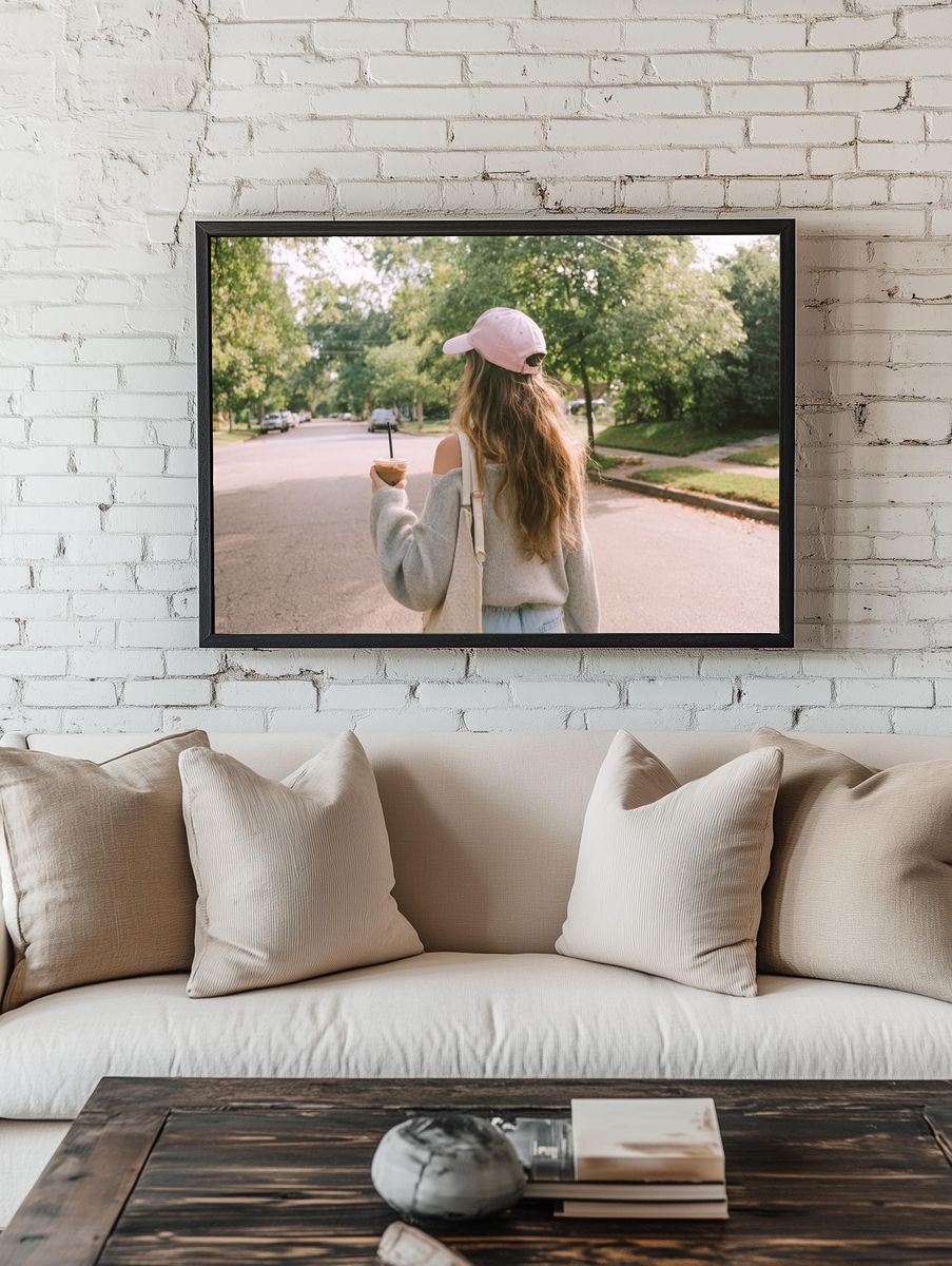 Woman Walking in Nature — Photography Print. — room view 1