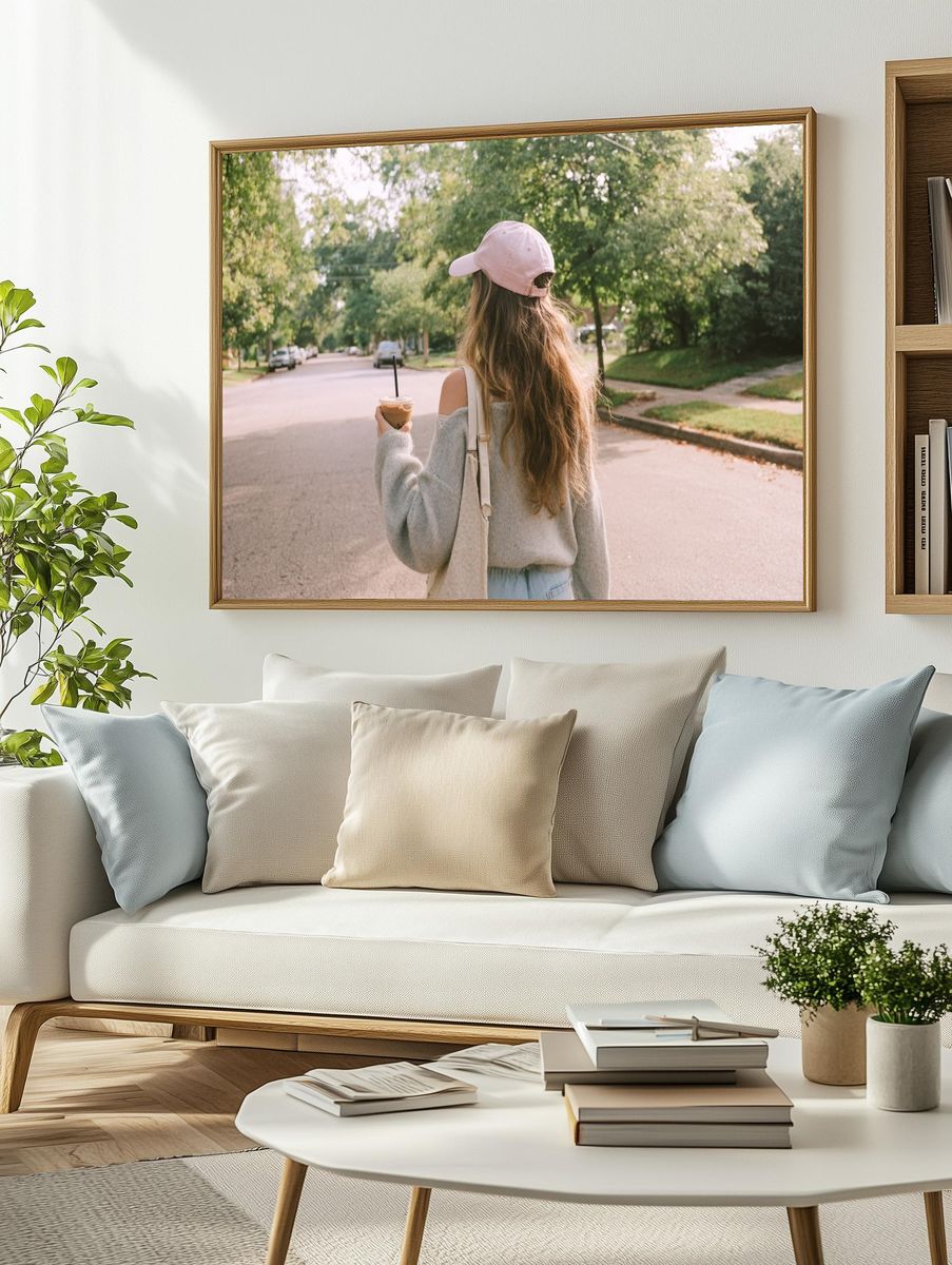 Woman Walking in Nature — Photography Print. — room view 2