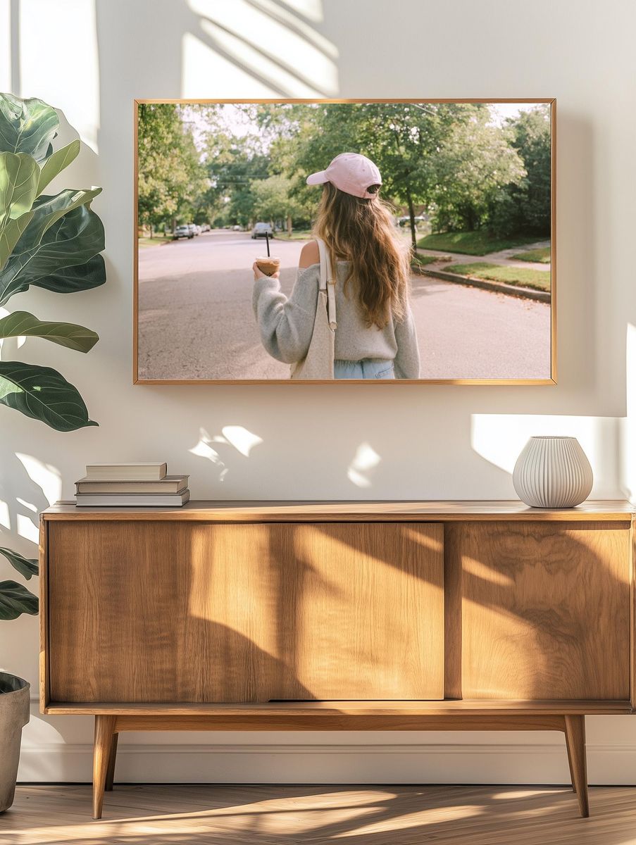 Woman Walking in Nature — Photography Print. — room view 3