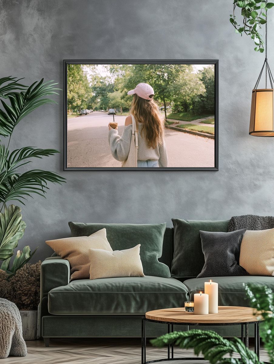 Woman Walking in Nature — Photography Print. — room view 4