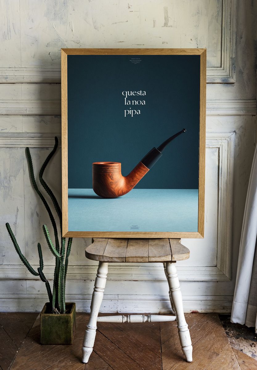 Wooden Pipe — Minimalist Print room preview