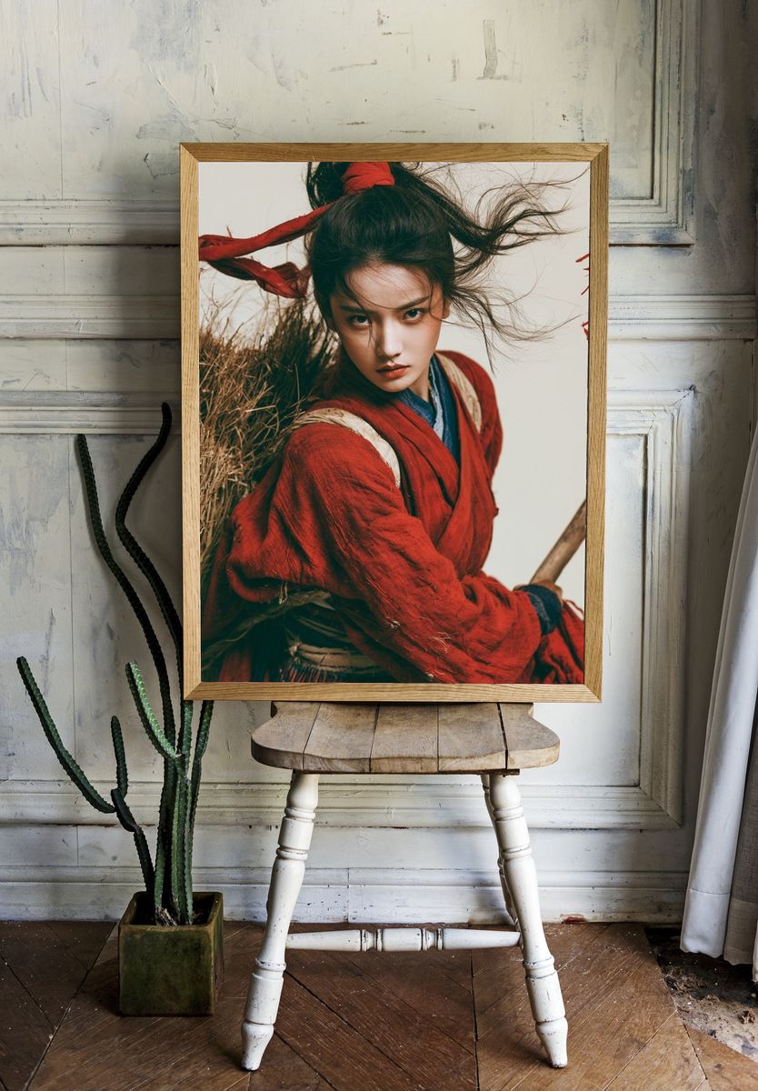 Warrior Portrait Illustration Poster. room preview
