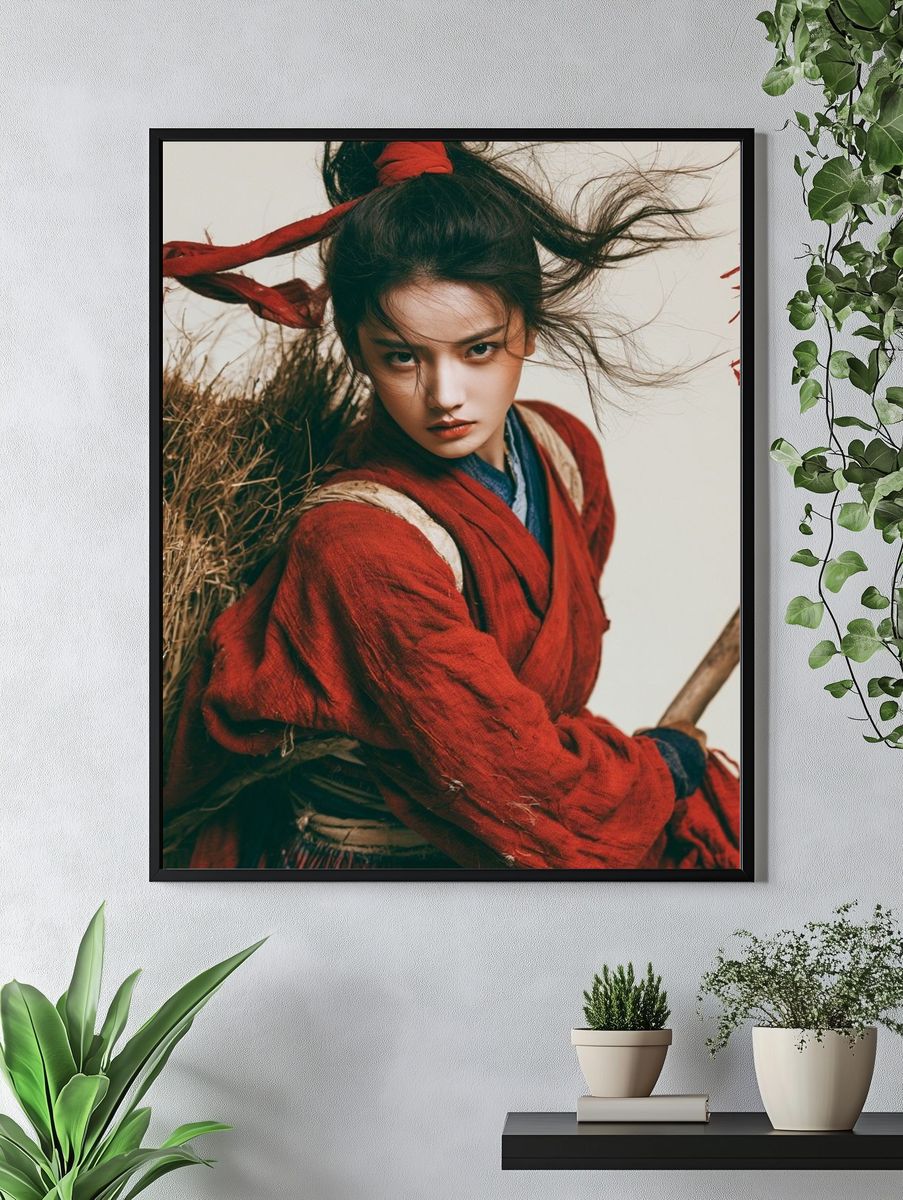 Warrior Portrait Illustration Poster. — room view 4