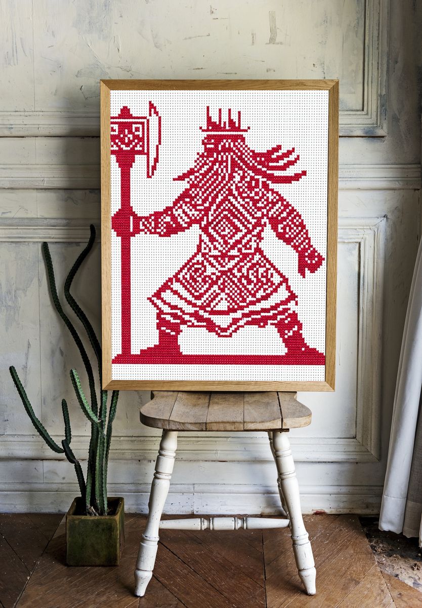 Warrior with Shield — Illustration Print. — room view 1