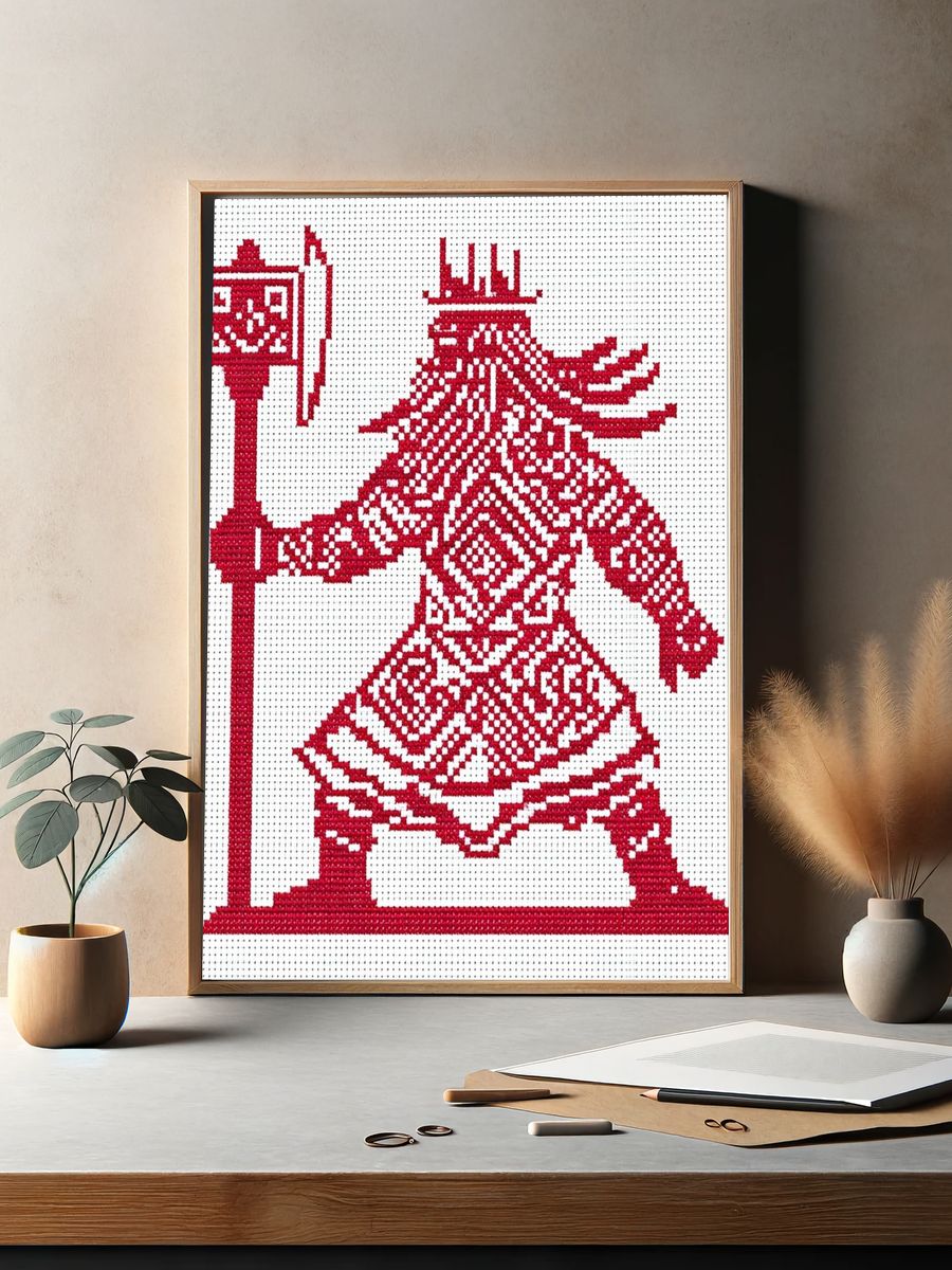 Warrior with Shield — Illustration Print. — room view 2