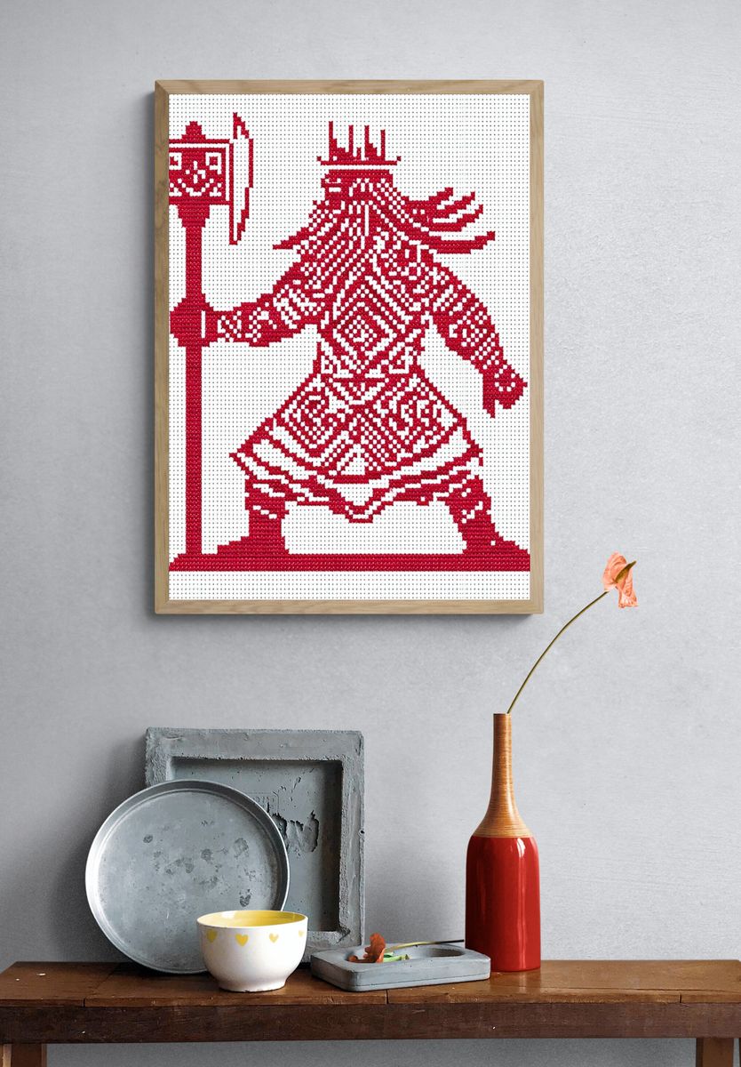 Warrior with Shield — Illustration Print. — room view 3