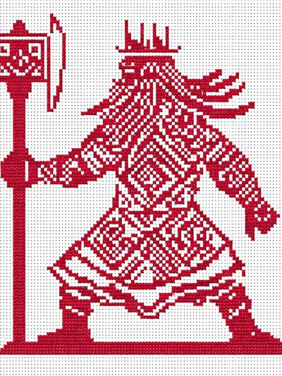 Warrior with Shield — Illustration Print. poster