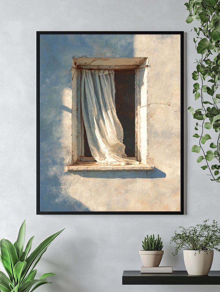 Window with Sheer Curtain — Fine Art Print. — room view 4