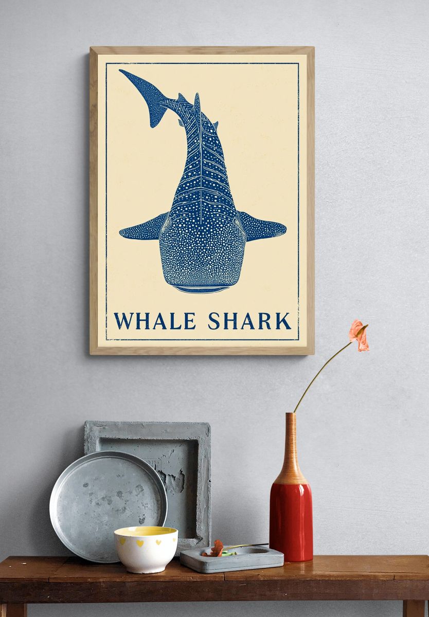 Whale Shark — Vintage Print. — room view 3