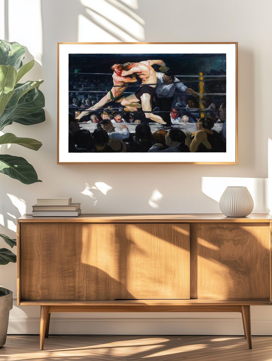 Wrestling Match — Fine Art Print. — room view 3
