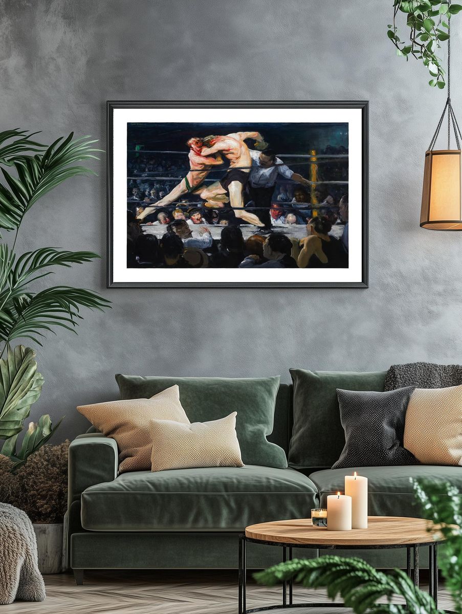 Wrestling Match — Fine Art Print. — room view 4