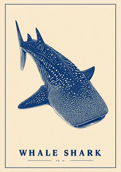 Whale Shark — Illustration Print. poster
