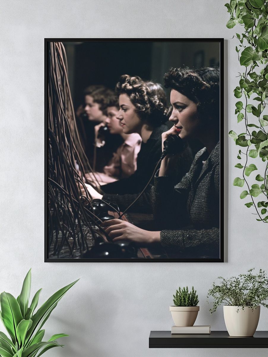 Women at Switchboard — Photography Print. — room view 4