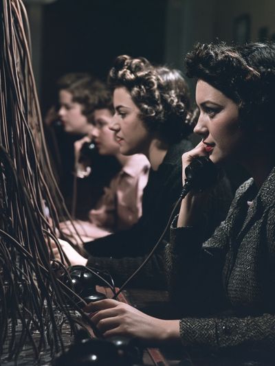 Women at Switchboard — Photography Print. poster