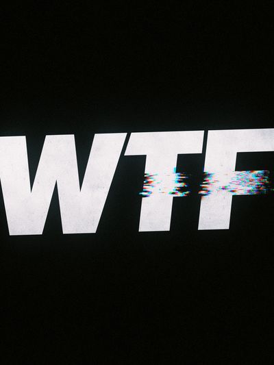 WTF Glitch Typography Poster. poster