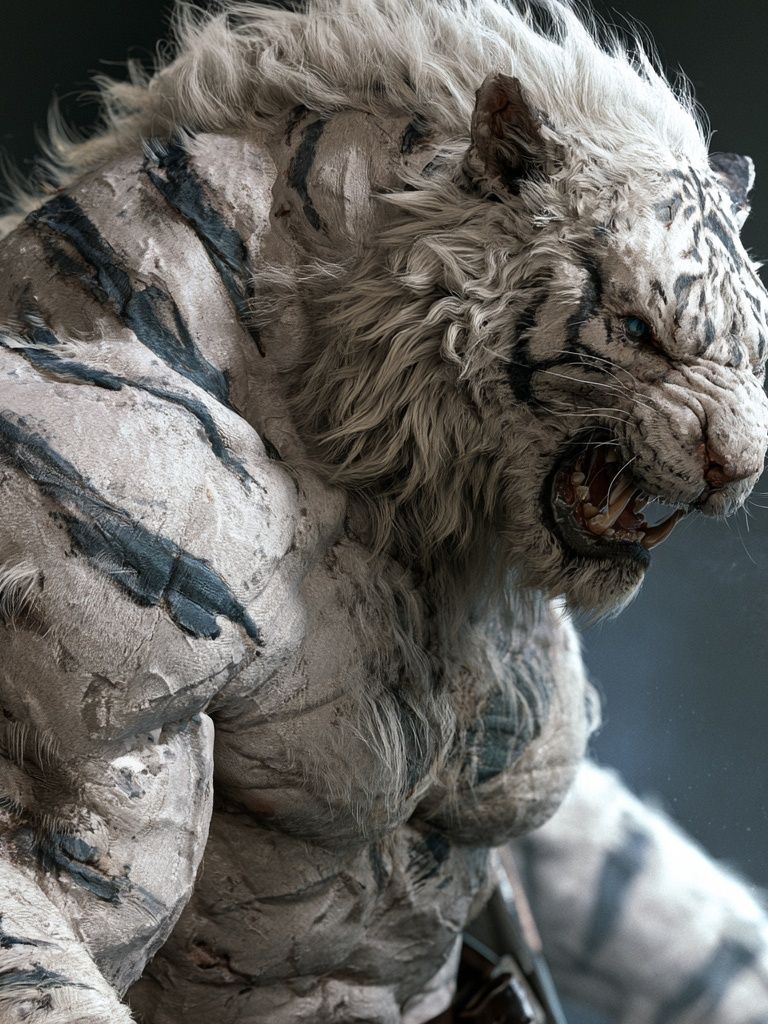 White Tiger Warrior Print. poster detail