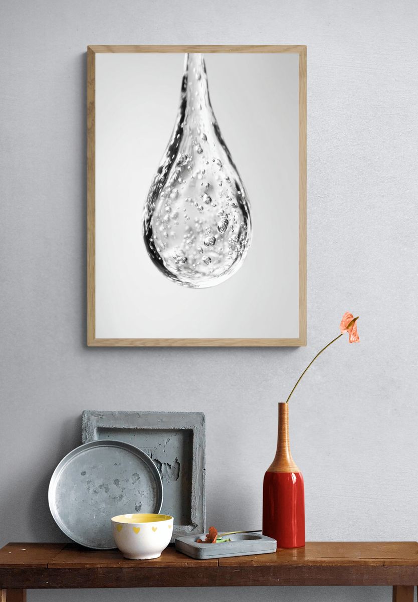 Floating Water Drop Photography Print. — room view 3