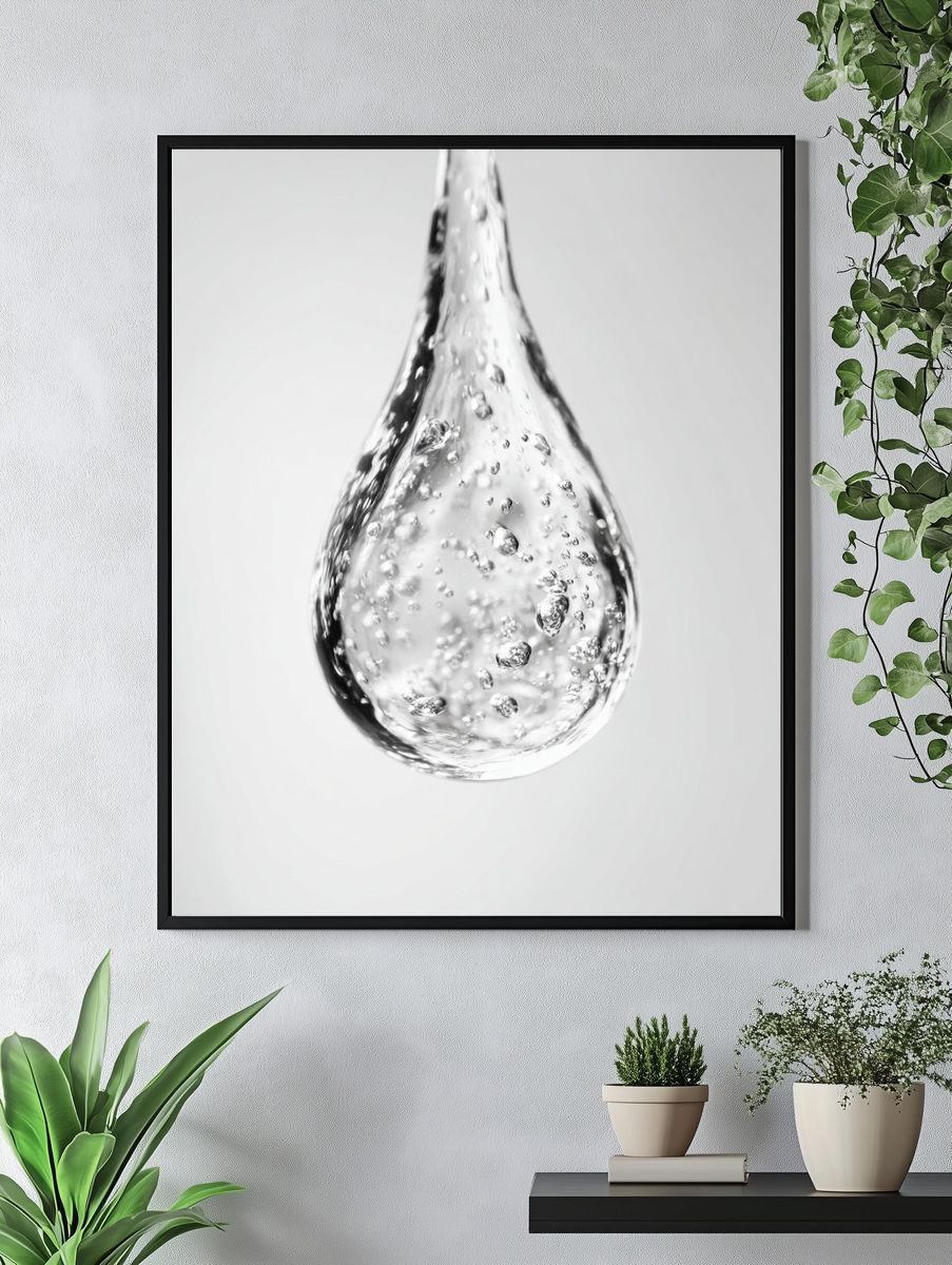 Floating Water Drop Photography Print. — room view 4