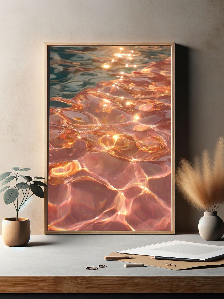 Sunlit Water Surface — Photography Print. — room view 2