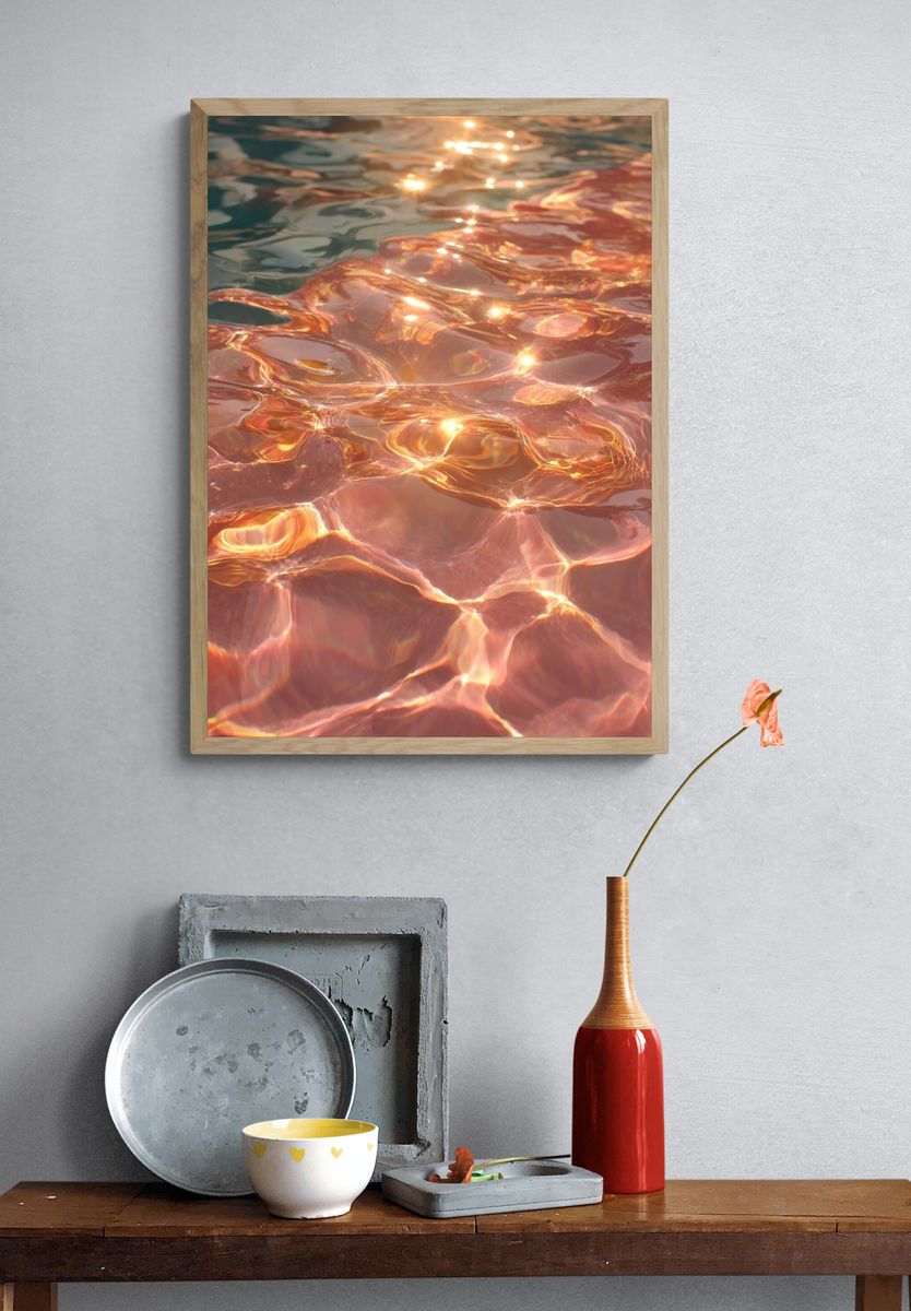 Sunlit Water Surface — Photography Print. — room view 3