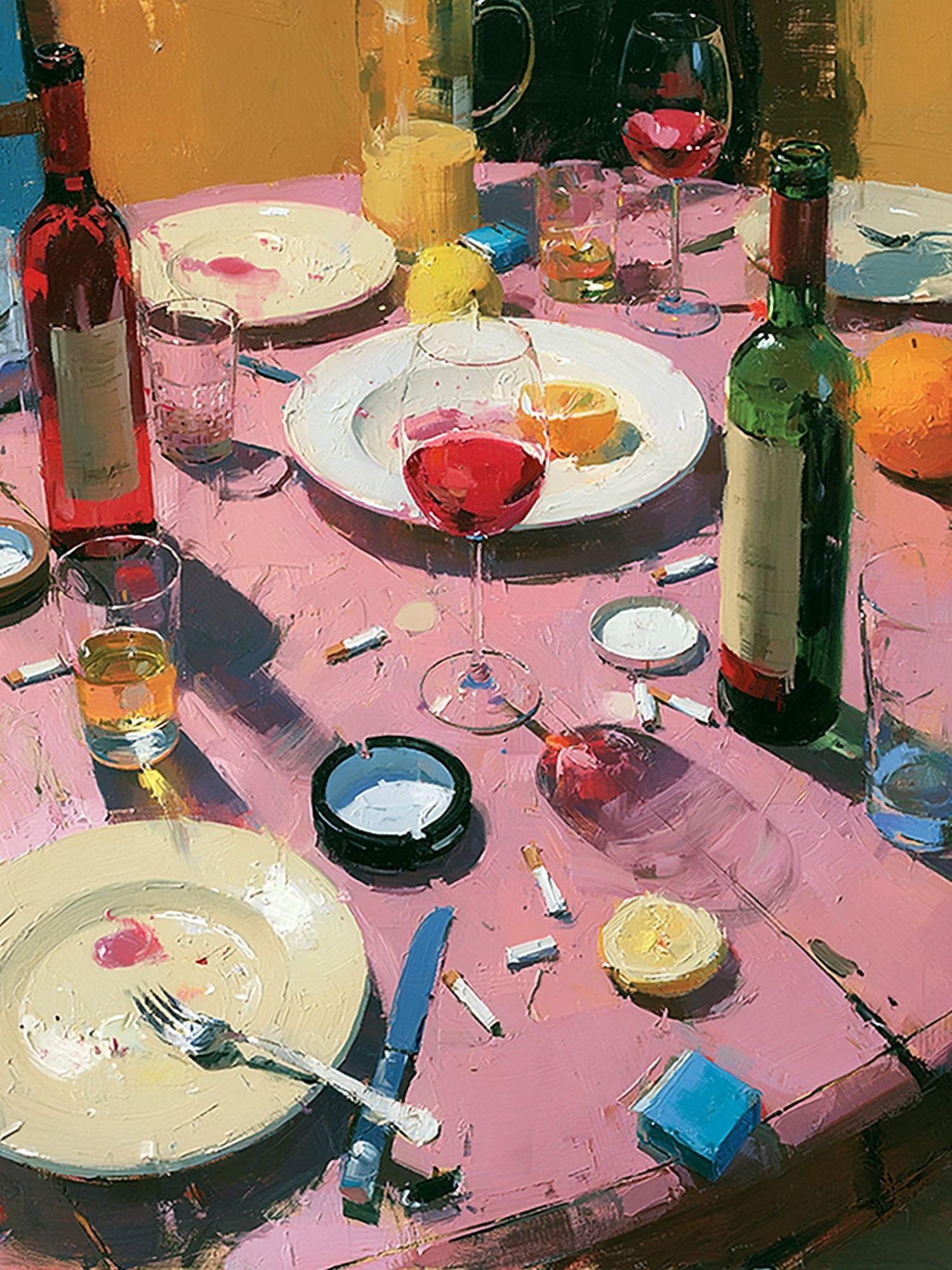 Wine Table Still Life Poster. poster detail