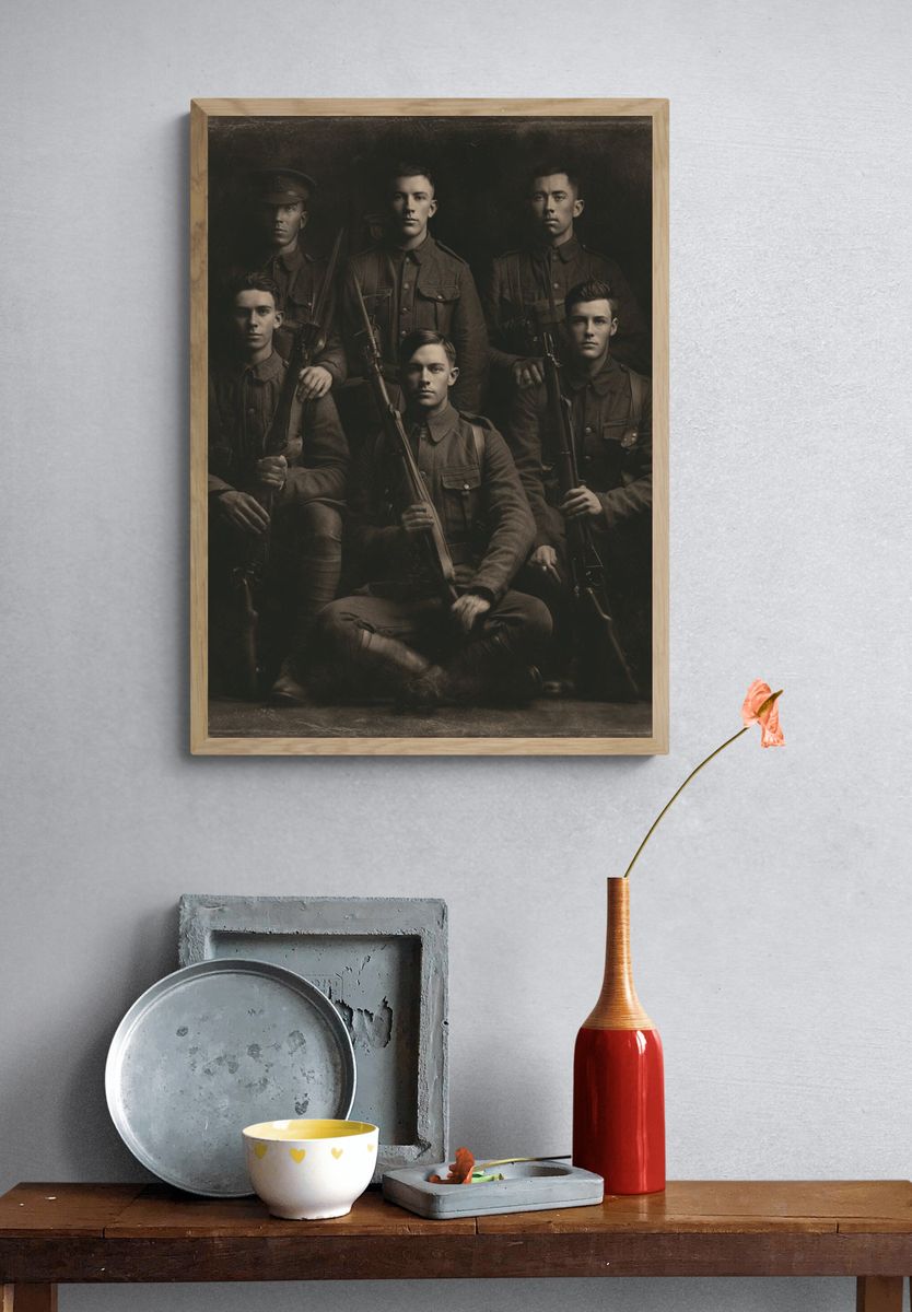 WWI Soldiers Portrait Print. — room view 3