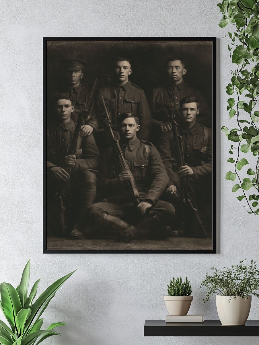 WWI Soldiers Portrait Print. — room view 4