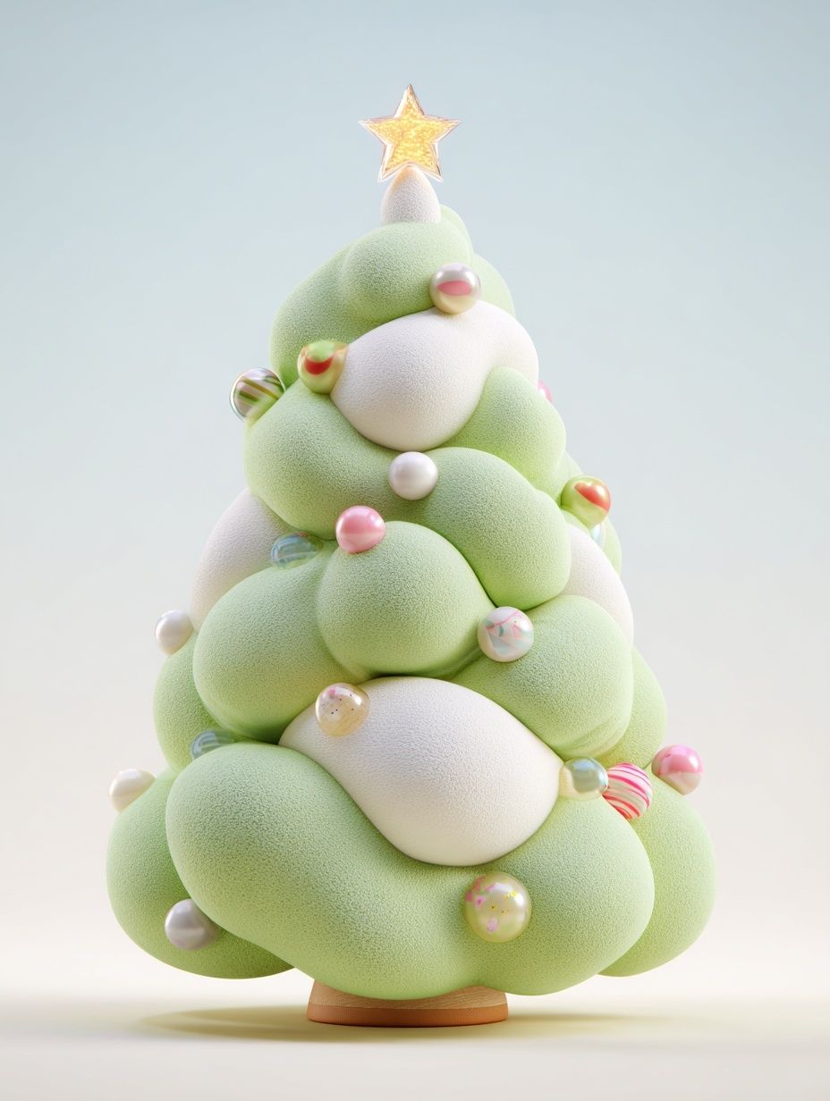 Whimsical Christmas Tree — Illustration Print. poster — illustration art