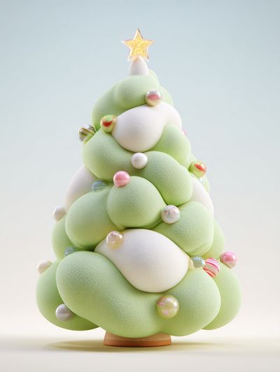 Whimsical Christmas Tree — Illustration Print. poster