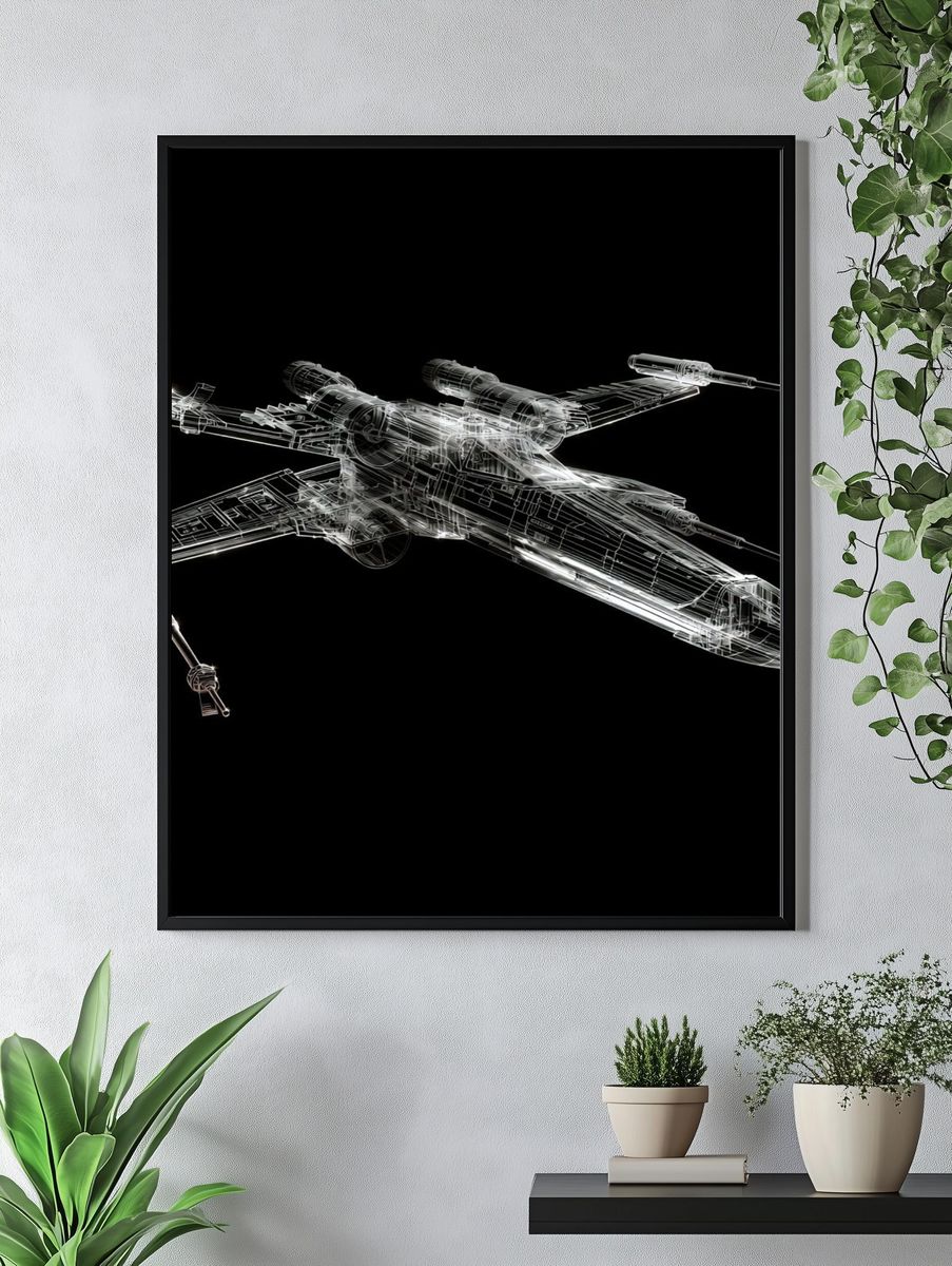 X-Wing Starfighter Blueprint Print. — room view 4