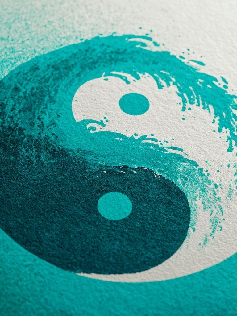 Yin Yang Teal Abstract Poster. poster detail