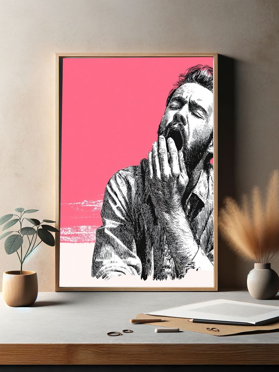Yawning Man — Illustration Print. — room view 2