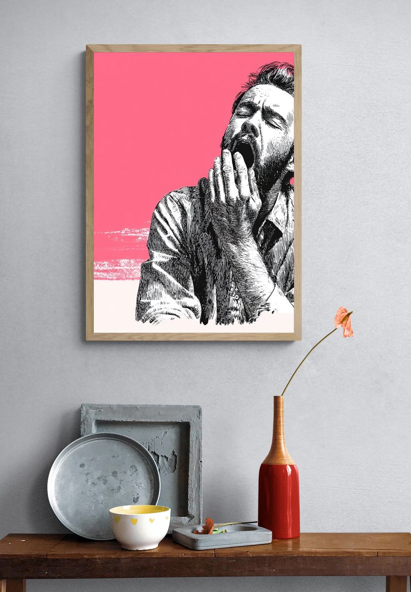 Yawning Man — Illustration Print. — room view 3