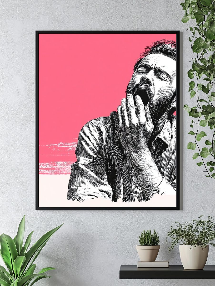 Yawning Man — Illustration Print. — room view 4