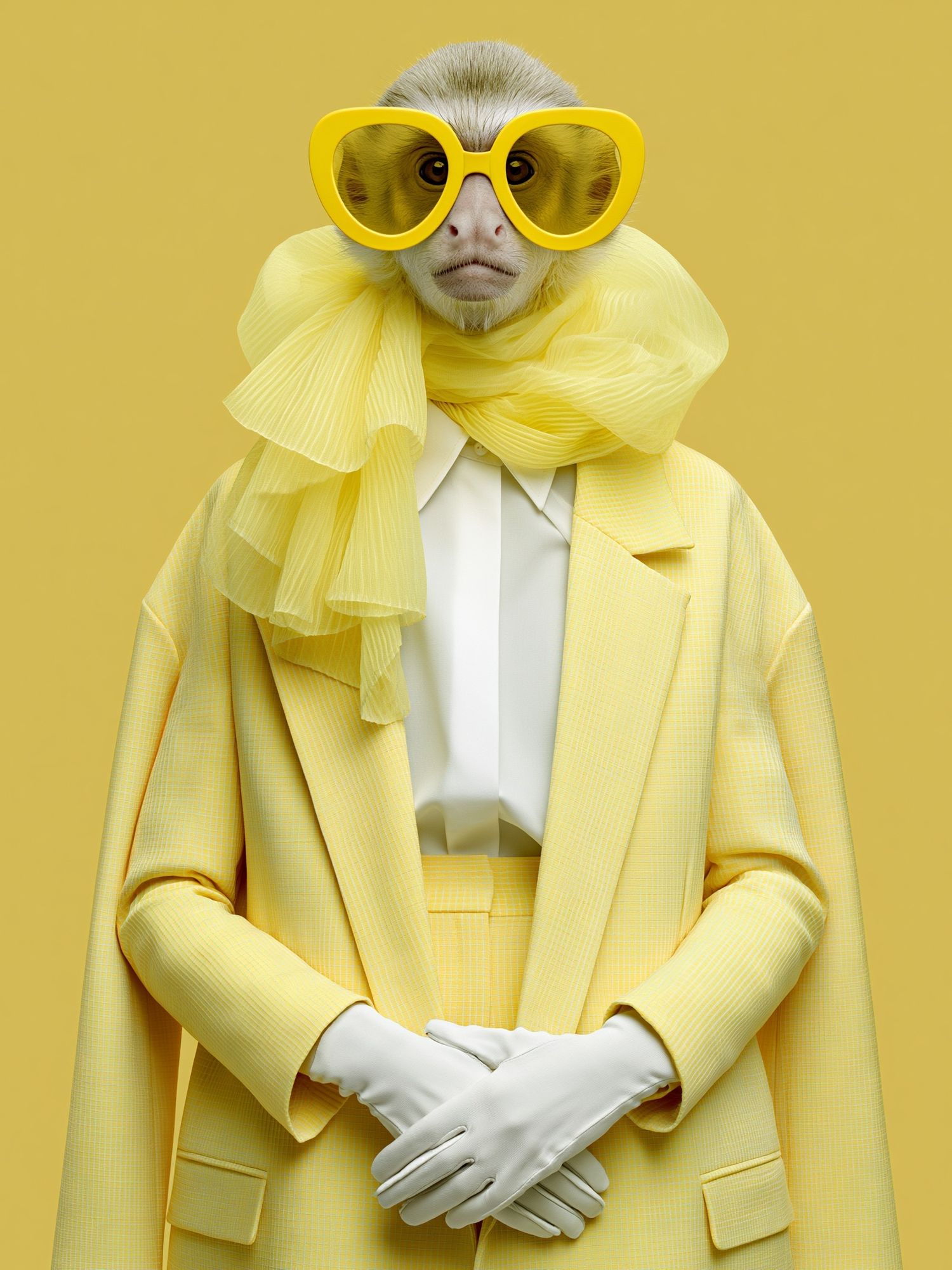 Yellow Monkey Fashion Portrait Poster. poster detail